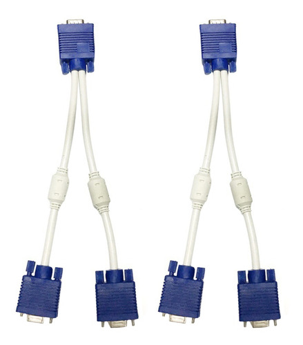 2 Unids Vga Divisor Macho A Doble Hembra Salida Cable Adapta