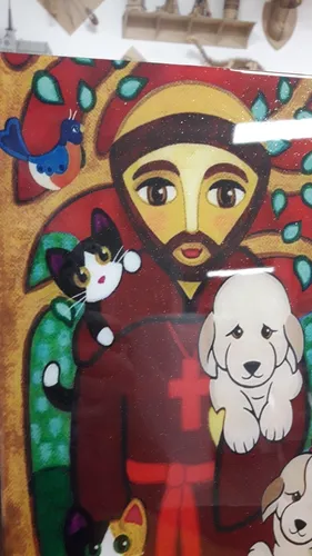 Quadro Decorativo São Bernardo Cachorro Gato Animais