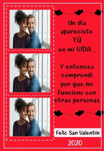 comprar Cuadro Poster Para San Valentín Editable