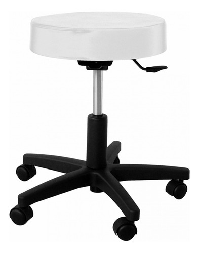 Mocho Agile Plus Altura Ajustável Sem Encosto - Bcmed Cor Da Estrutura Preta Cor Do Assento Branco