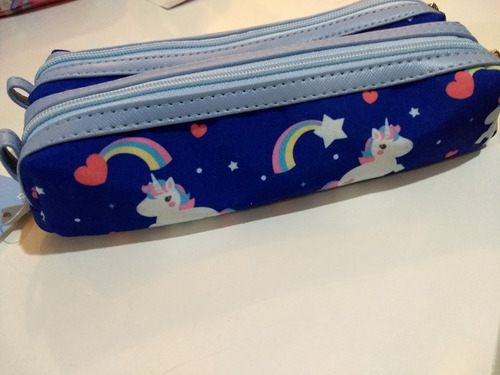 Imagem 1 de 2 de Estojo Duplo Unicórnio Arco Iris Birô Kids Oficial