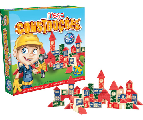 Brinquedo Educativo Mega Construção 76 Peças