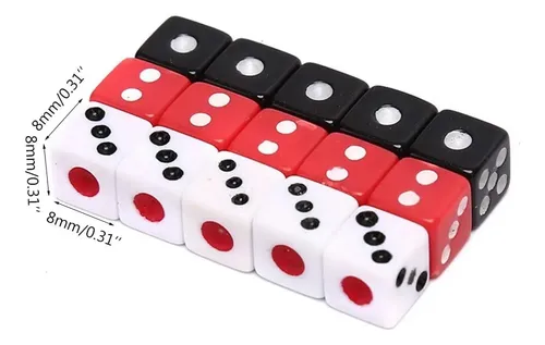 QUARKZMAN 50 Piezas De Dados Miniaturas De 8mm/0.31 De Acrílico con Puntos En Seis Caras para Juegos De Mesa Fiestas Y Actividades En Color Beige Claro/Negro