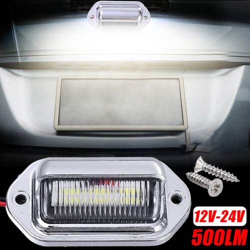 Lámpara Trasera Led Blanca Impermeable Para Matrícula, 2 Uni