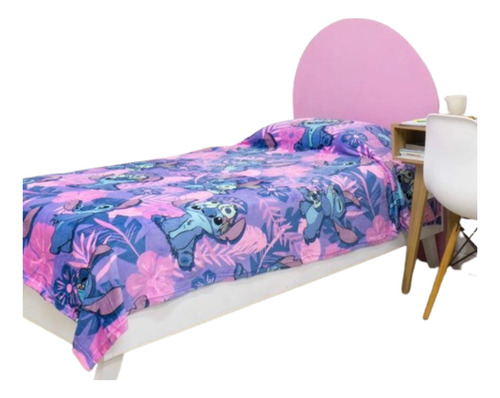 Frazada Flannel Piñata Diseño Stitch 1 1/2 Plaza