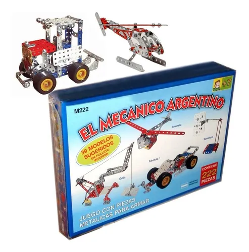 Juego Para Armar Metalico El Mecanico Argentino 222p. Mecano