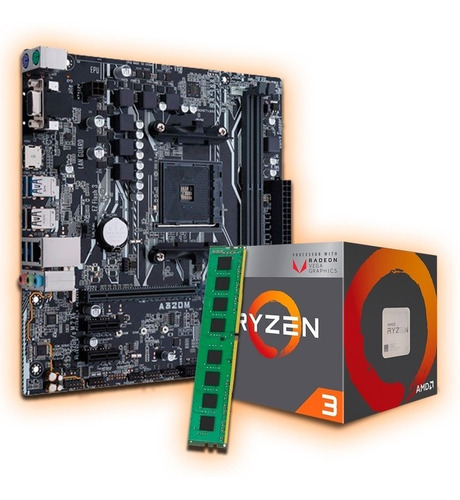 Combo Actualizacion Ryzen 3 2200g Vega + A320 + 4gb Ddr4