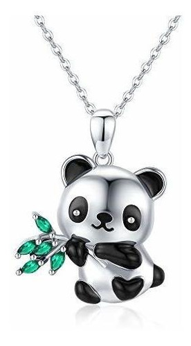 Collar - Panda Necklace For Women 925 Sterling Silver Cute P