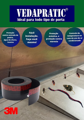Proteção Portão De Garagem 9 Cm Altura Vedapratic (6,5mt)