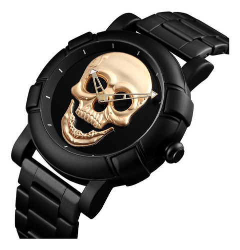 Relógio Skmei 9178 Caveira Crânio 3d Skull Analógico Luxo Nf