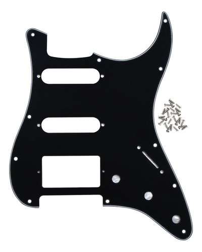 Ikn 3ply Negro 11 Agujero Strat Hss Golpeador Guitarra Plate