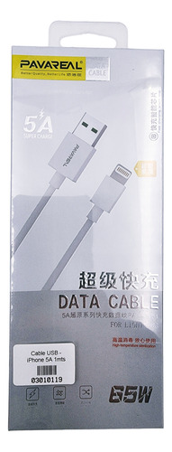 Pavareal Dc151 Carga Rapida Usb A (iPhone)5a 65w Blanco