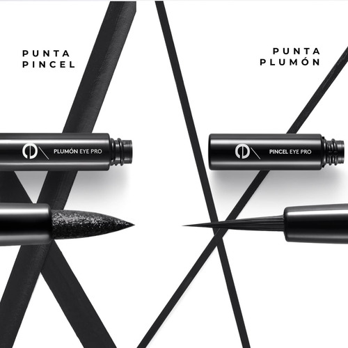 Set X 2 Delineador Líquido Punta Plumón + Pincel Negro Ésika