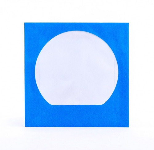 100 Envelope De Papel Azul Para Cd / Dvd Com Visor