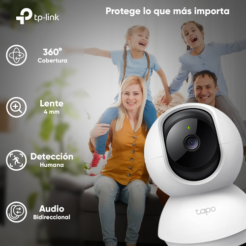 Tp-link Cámara De Seguridad Panorámica Tapo-c210-plus-128 Con Microsd 128gb 3mp Grabación De Vídeo 2k Visión Nocturna Detección De Movimiento Y Notificaciones Audio Bidireccional C210 Cctv