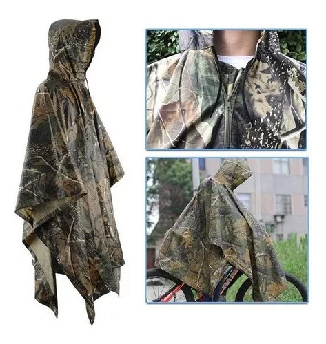 Impermeable Capucha Capa Poncho Camuflado Lluvia Icc03-dfm