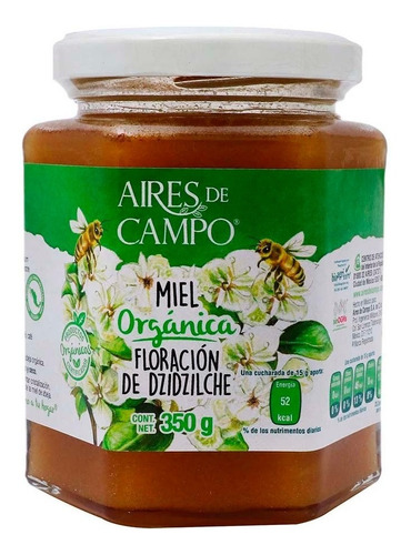 Miel Aires De Campo Orgánica Floración De Dzidzilche 350 Gr