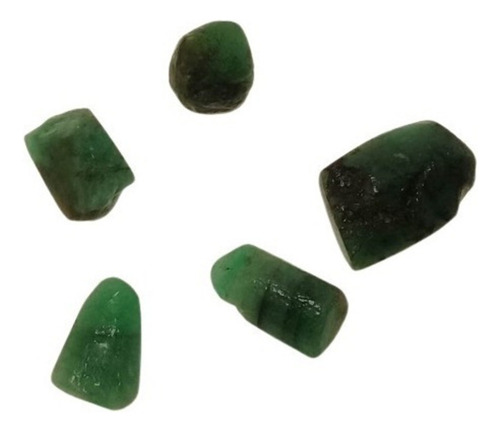 Esmeralda Rolada 45.00 Cts Bruto Kit 05 Pedras Selenita A Verde Translucido Cor Forte Pedra Preciosa Extra Da Bahia Garantia Eterna
