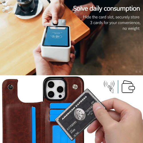 Funda De Piel Sintética De Primera Calidad Para Samsung S20/s21/s22, Tarjetero, Doble Cierre Magnético, Pie De Apoyo, A Prueba De Golpes