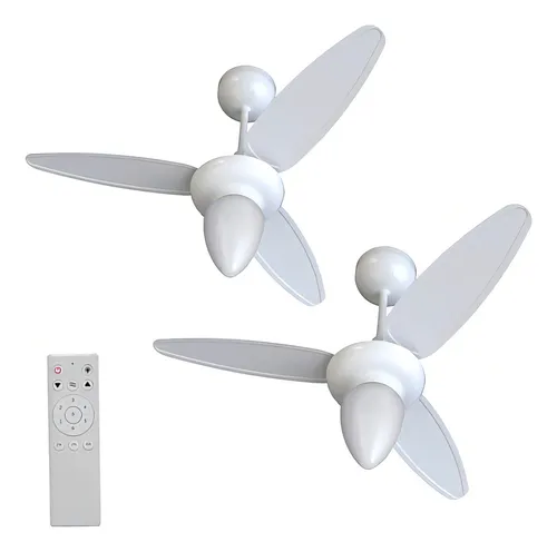 comprar 2 Ventiladores De Teto Inverter Wind C\u002F Controle Bivolt E-27 Diâmetro 96 Cm 110v\u002F220v