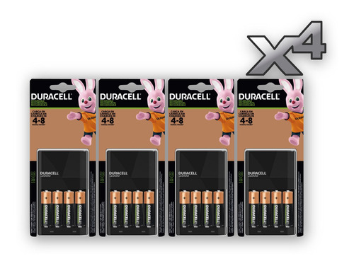 4 Cargadores Duracell C/4 Pilas Recargables Aa De 2500mah Cu