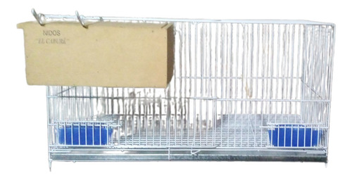 Jaula De Cria 60x31x31 Con Puerta Y Soporte De Nido Blanco