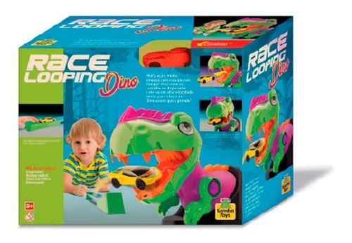 Pista Lançador Brinquedo Infantil Dinossauro Race Looping