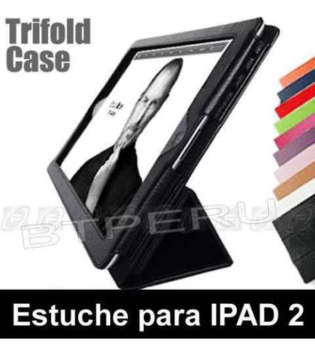 Estuche Funda Trifold De Cuero iPad 2 Smart Cover Con Stand