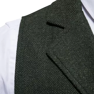 Colete Masculino Herringbone Tweed Blazer E Casaco De Lapela