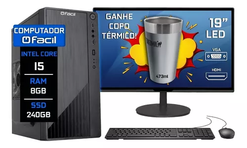 Pc Gamer Barato Completo Intel I5 8gb Hd 2tb Monitor 21