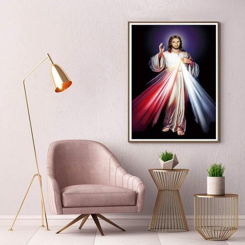 E Kit De Pintura Diamante 5d Jesus 30x40cm