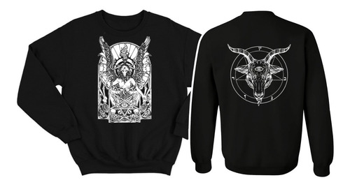 Sudadera Baphomet Pentagrama Calavera Carnero Art M1408 Sg