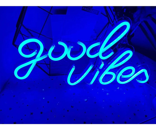 Letrero De Neón Good Vibes - Led Para Decoración De Pared, L
