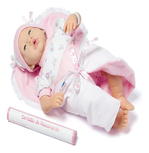 Boneca Menina Bebêzinho Estilo Reborn C Acessórios Cotiplás