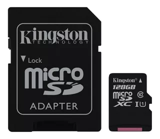 Tarjeta de memoria Kingston SDCS Canvas Select con adaptador SD 128GB