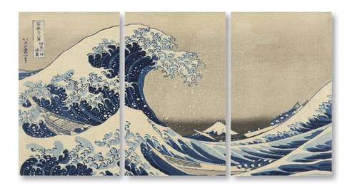 Quadro A Grande Onda De Kanagawa Arte Canvas 125x65cm