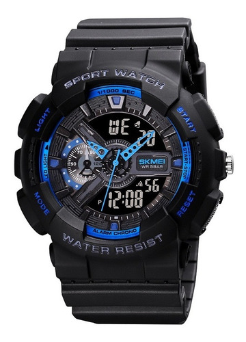 Reloj  Skmei 1688 Negro / Azul Deportivo Rsist Agua 50 M
