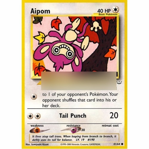 Aipom - Pokémon Normal Comum - 41/64 - Pokemon Card Game