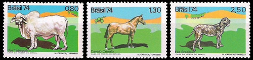 Animales Domésticos - Brasil 1974 - Serie Mint - Yv 1123-25