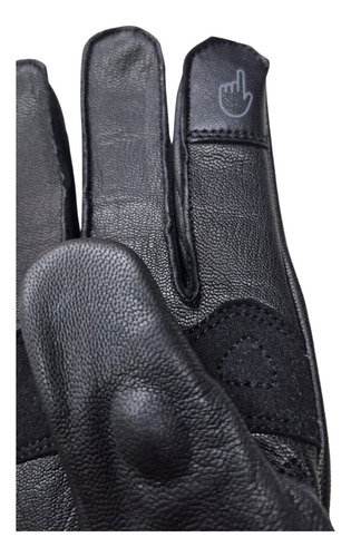 Guantes Moto Richa Cuero Custom 2 Tactil Nudillos Reforzados Negro 3xl