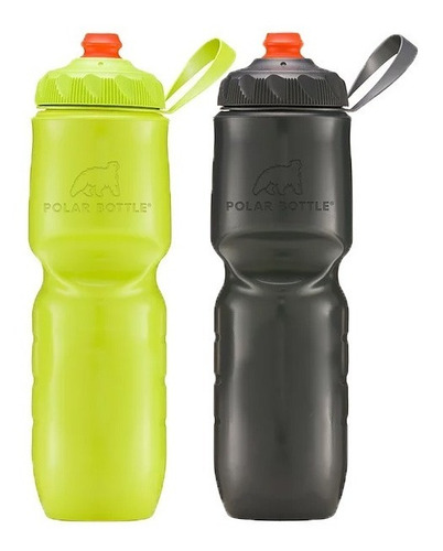 Kit 2 Caramanholas Polar Bottle Charcoal + Kiwi Zipstream