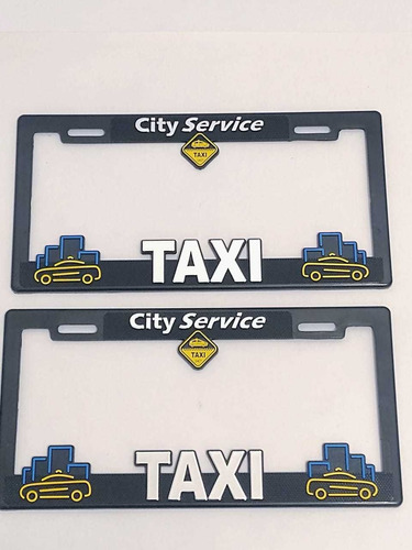 Par Portaplacas Taxi City Service