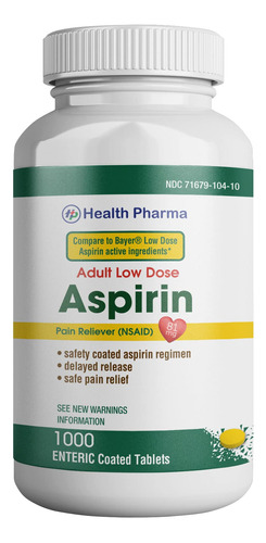 Health Pharma Aspirina De 81 Mg (1000 Tabletas Con Recubrimi