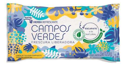 Jabón De Tocador Campos Verdes Frescura Liberadora 3x125g