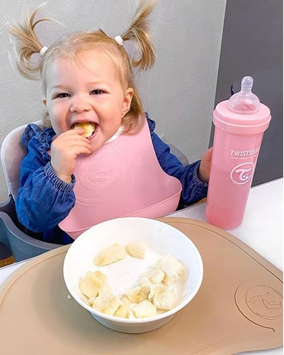 Plato Hondo Bowl 6m+ Con Tapa Twistshake By Maternelle Color Rosa
