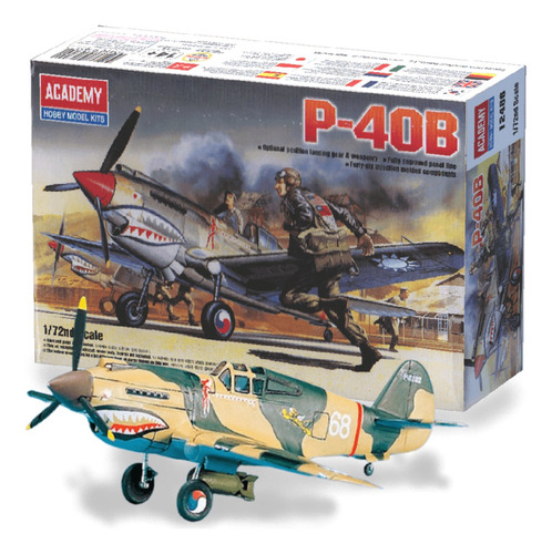 Avião Curtiss P-40b Tomahawk - Kit Academy - 12456 - 1/72
