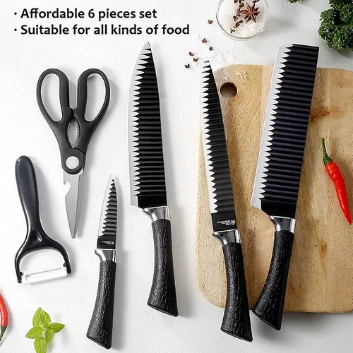 Set De Cuchillos Profesionales Para Cocina De Acero Inoxidable Juego De 6  Piezas EVDRTVERH SET DE CUCHILLOS