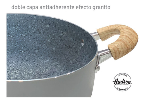 Cacerola Hudson De Aluminio C/antiadherente Granito 24 Cm Color Gris