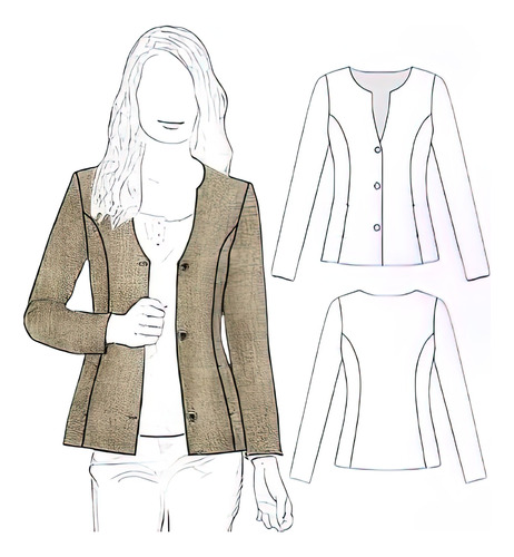 ( Moldes De Ropa)  Campera Blazer Mujer 1201