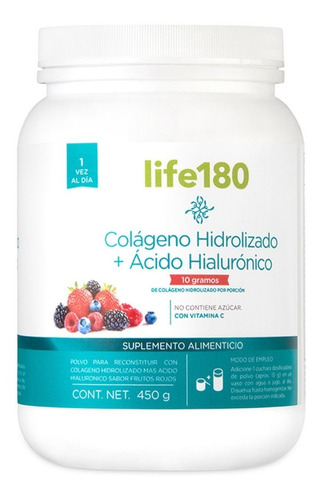 Colágeno Hidrolizado Polvo 10gr + 100mg Ácido H Life180